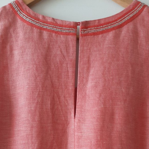 NIC + ZOE Linen Jetset Shirt Dress - Spiced Rose - Size XS - Picture 5 of 6